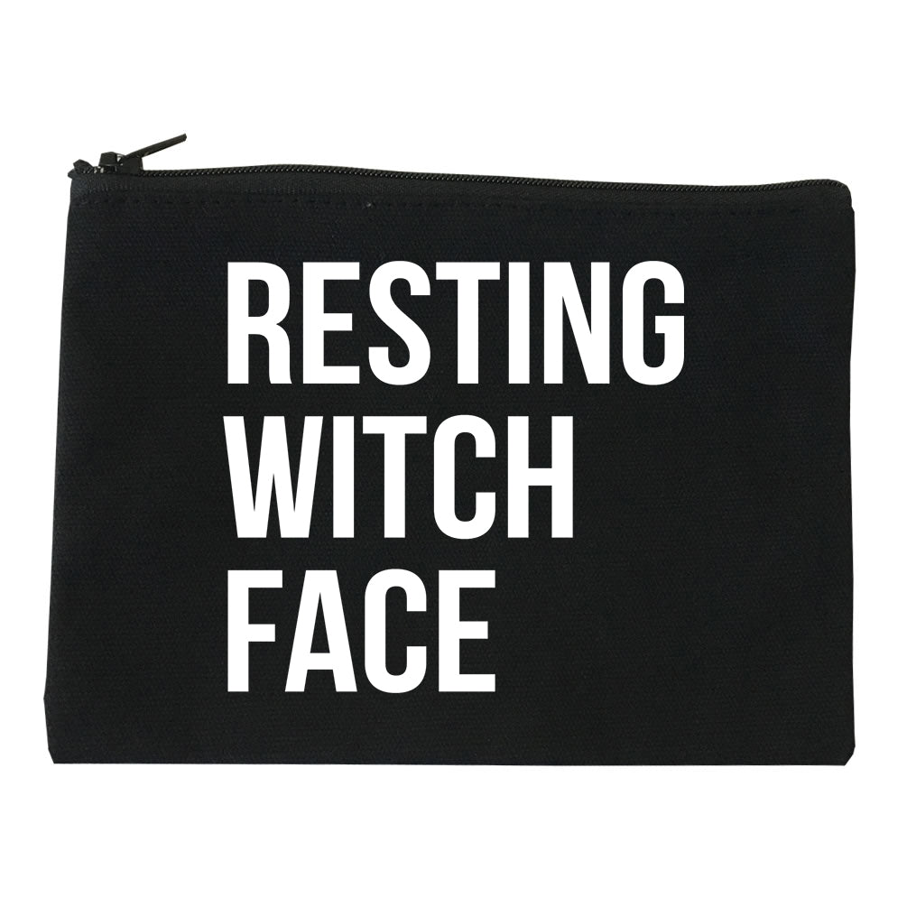 Resting Witch Face Halloween black Makeup Bag