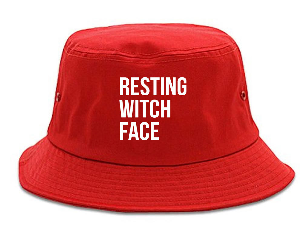 Resting Witch Face Halloween red Bucket Hat