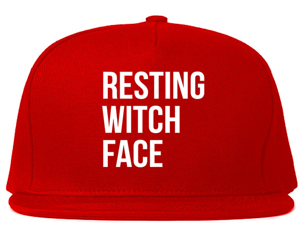 Resting Witch Face Halloween Red Snapback Hat