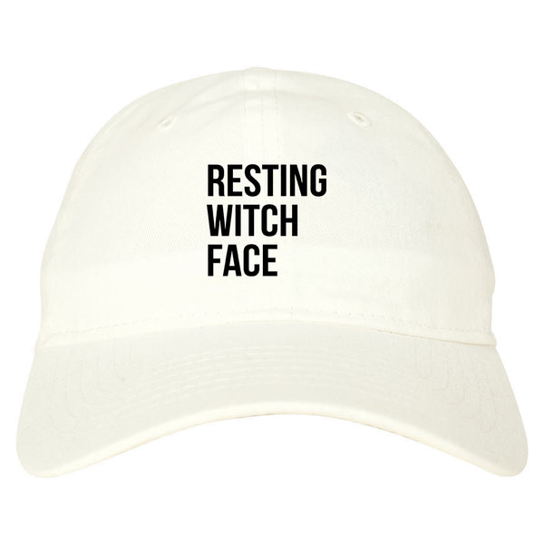 Resting Witch Face Halloween white dad hat