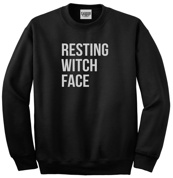 Resting Witch Face Halloween Black Womens Crewneck Sweatshirt