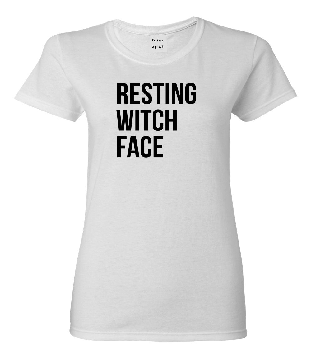 Resting Witch Face Halloween White Womens T-Shirt