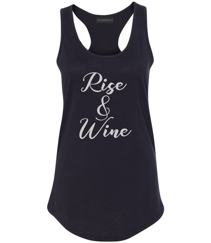 Rise And Wine Bachelorette Party Black Racerback Tank Top