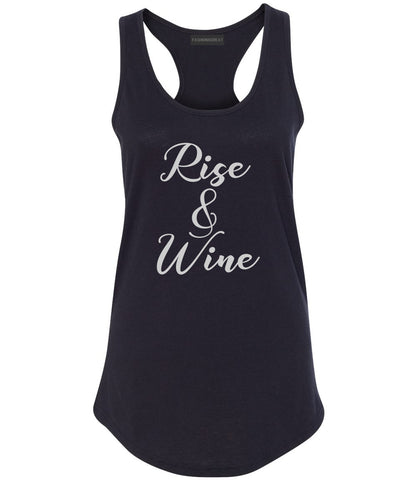 Rise And Wine Bachelorette Party Black Racerback Tank Top