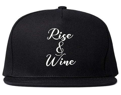 Rise And Wine Bachelorette Party Black Snapback Hat
