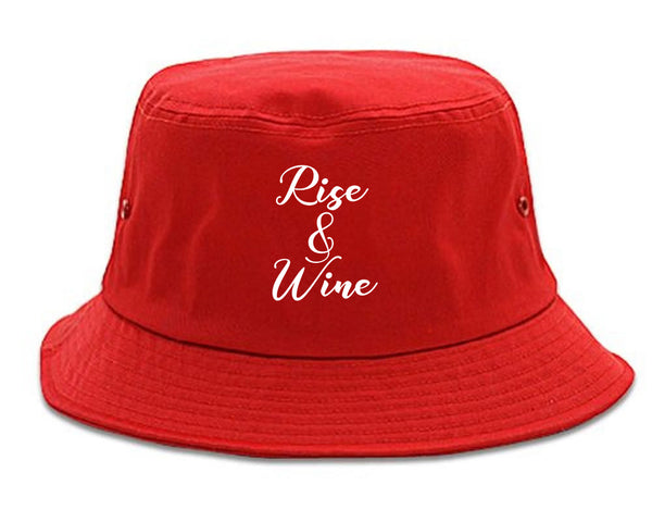 Rise And Wine Bachelorette Party Red Bucket Hat