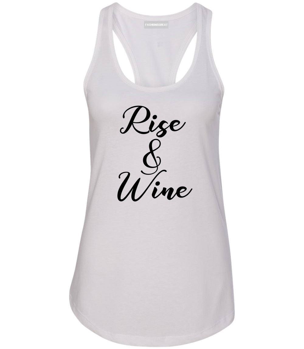 Rise And Wine Bachelorette Party White Racerback Tank Top