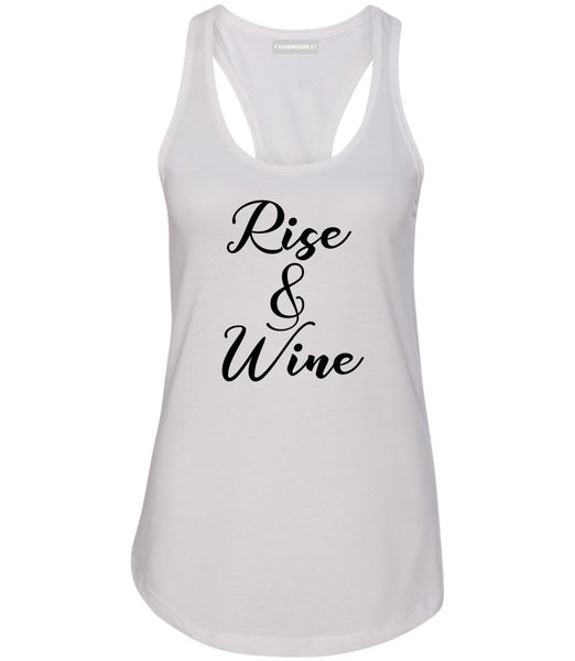 Rise And Wine Bachelorette Party White Racerback Tank Top