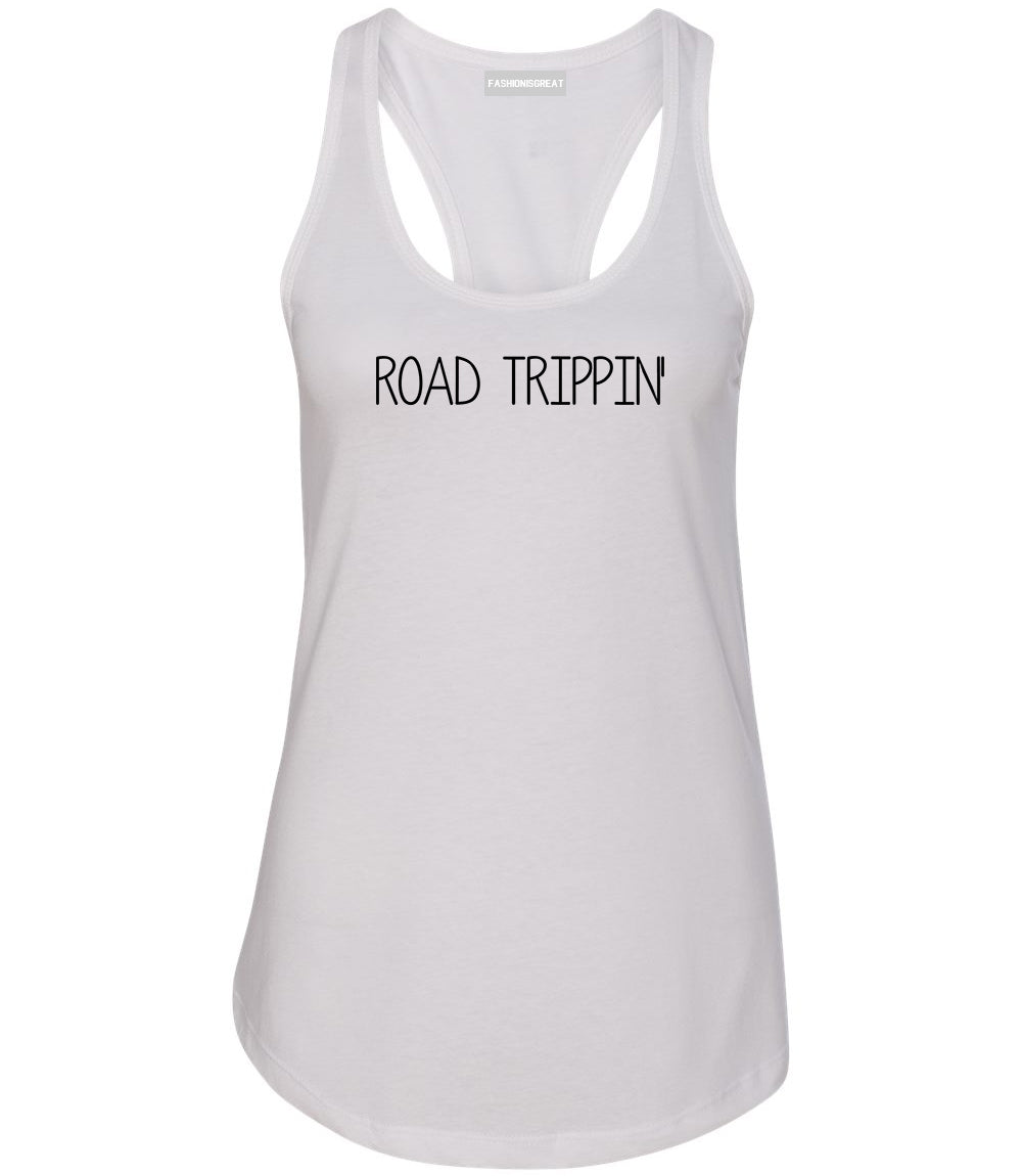 Road Tripping White Racerback Tank Top