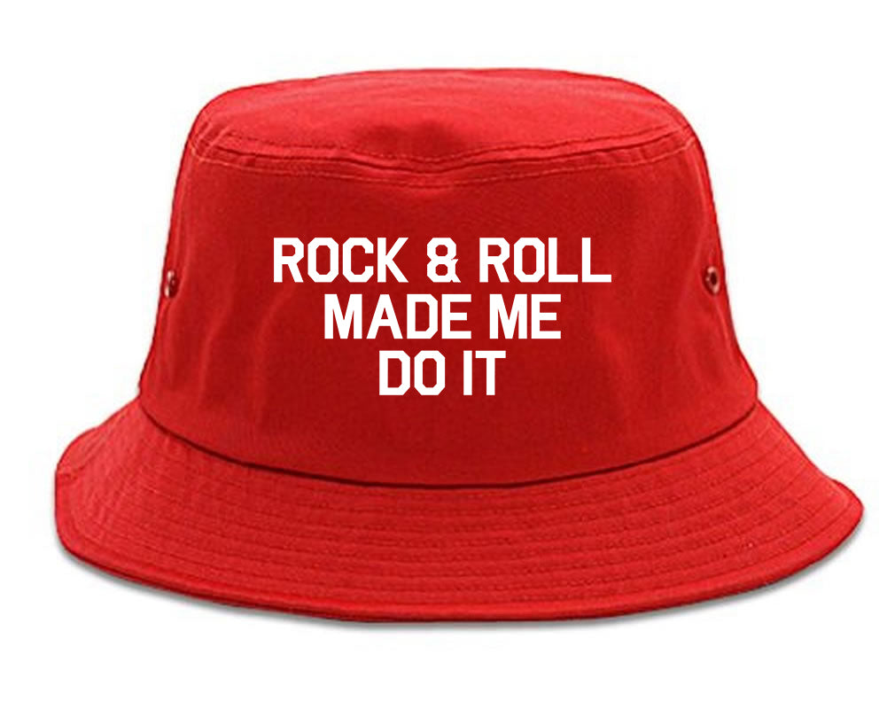 Rock And Roll Made Me Do It Red Bucket Hat