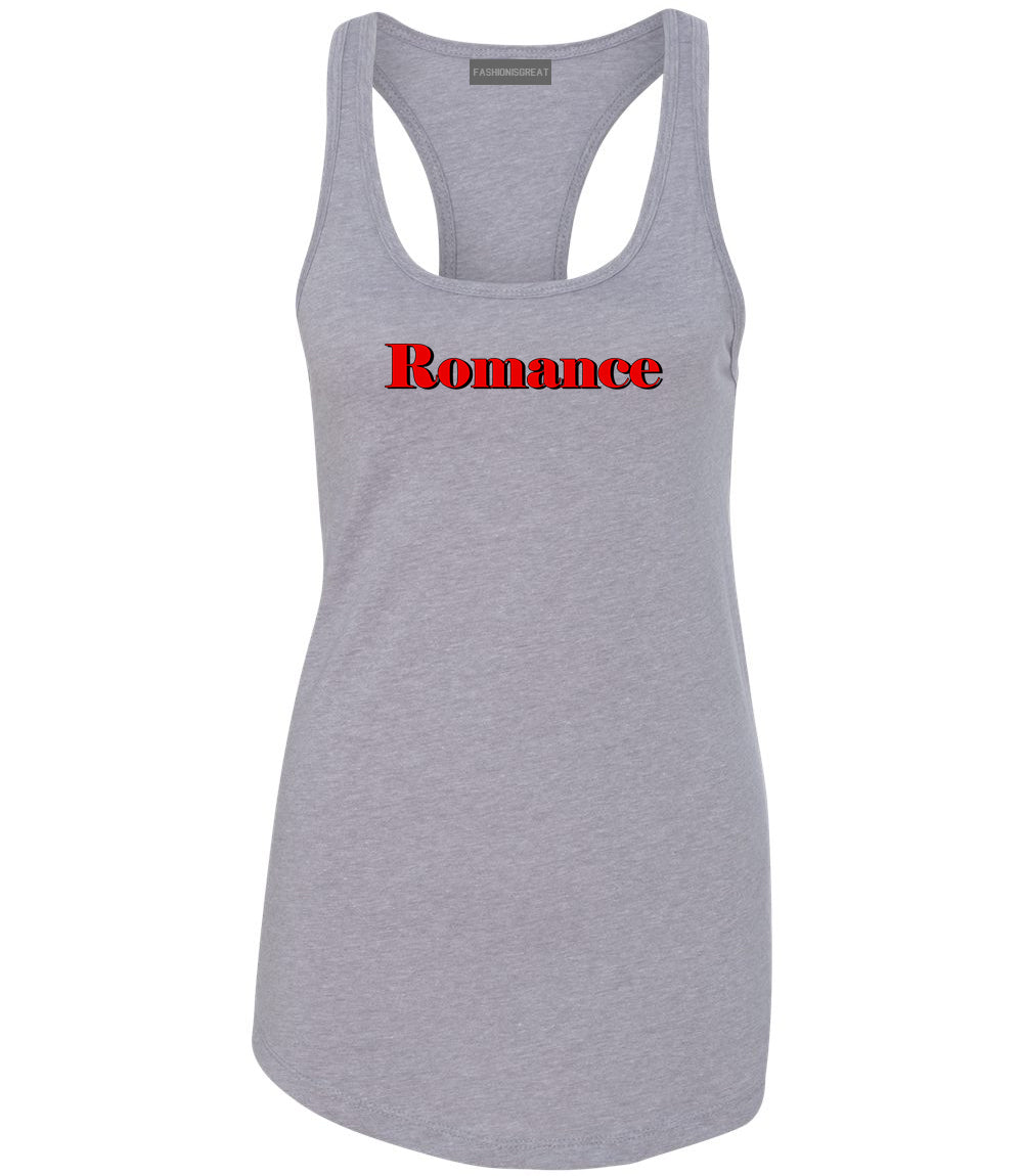Romance Red Shadow Grey Womens Racerback Tank Top