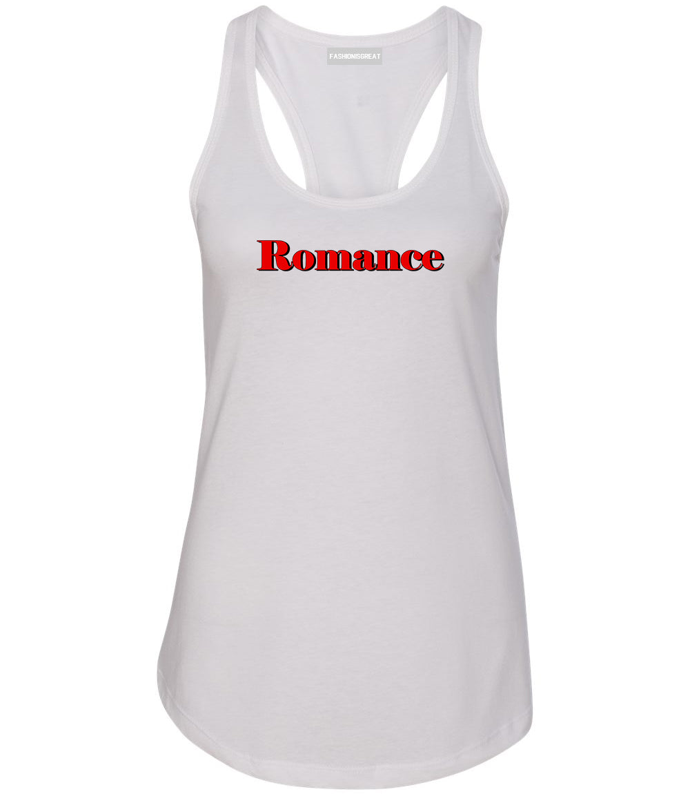 Romance Red Shadow White Womens Racerback Tank Top
