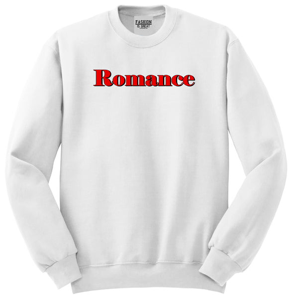 Romance Red Shadow White Womens Crewneck Sweatshirt