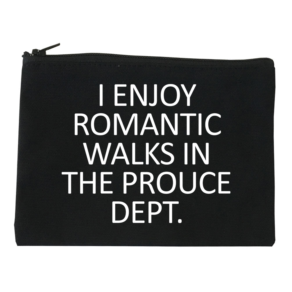 Romantic Produce Dept Food black Makeup Bag