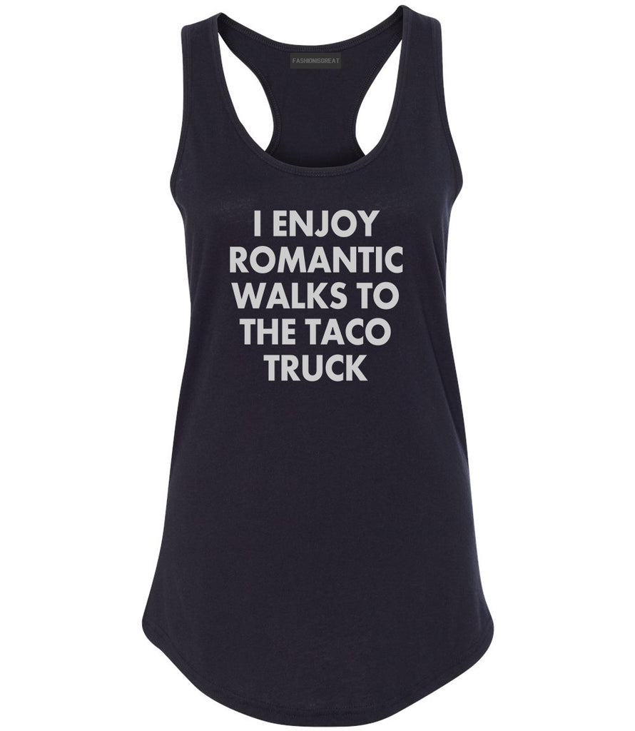 Romantic Taco Truck Food Black Womens Racerback Tank Top