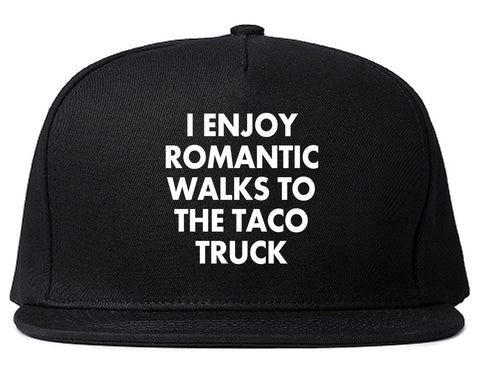 Romantic Taco Truck Food Black Snapback Hat
