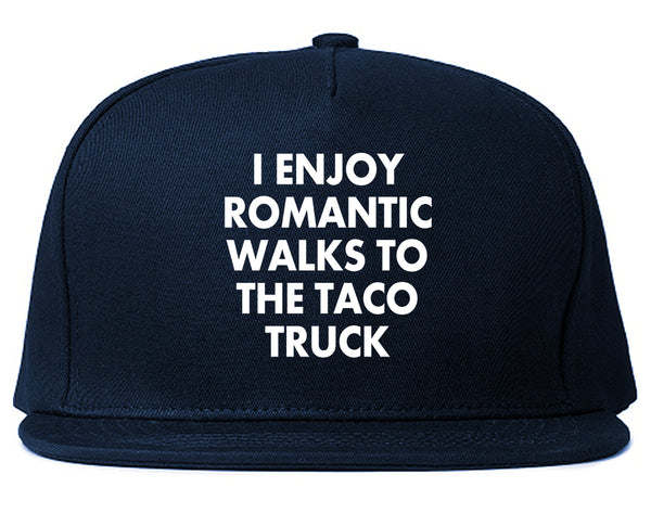 Romantic Taco Truck Food Blue Snapback Hat
