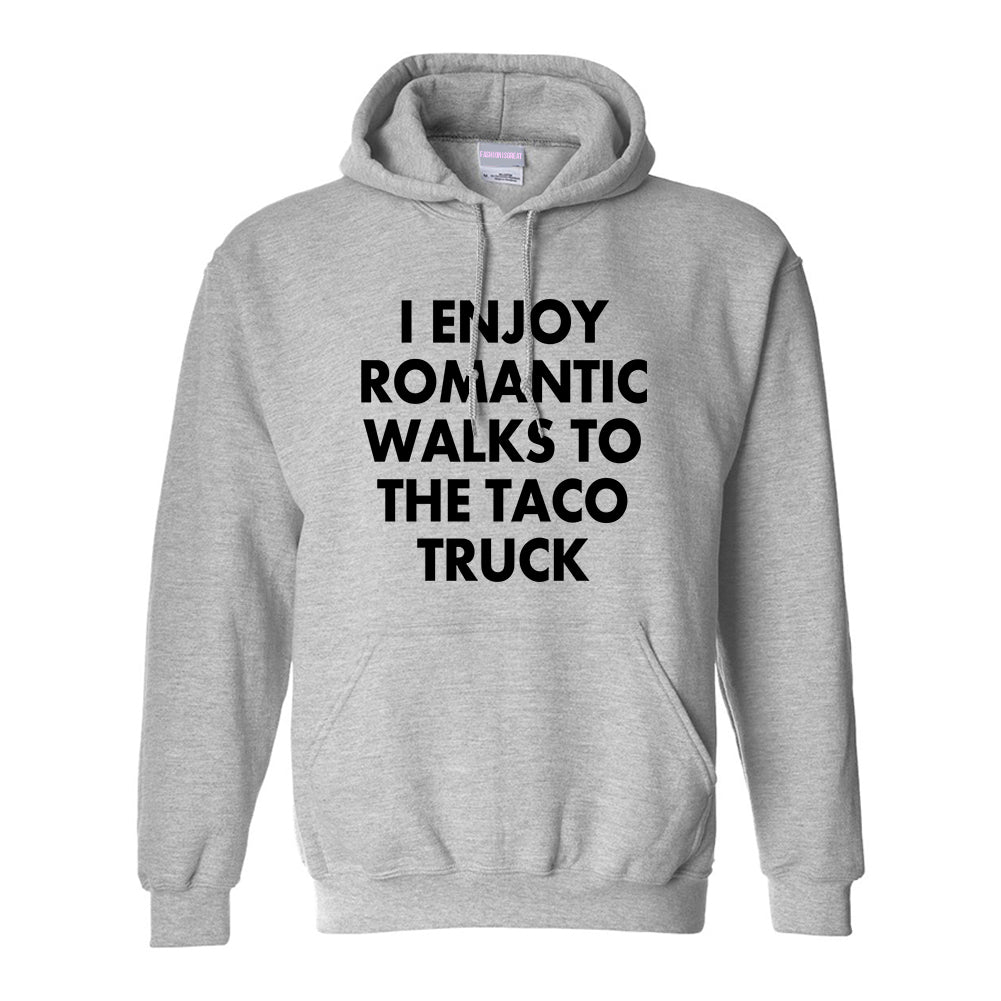 Romantic Taco Truck Food Grey Womens Pullover Hoodie
