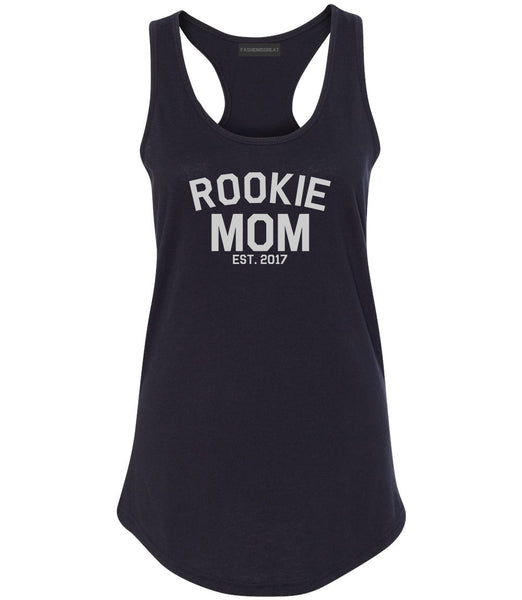Rookie Mom Est 2017 Gift Black Womens Racerback Tank Top