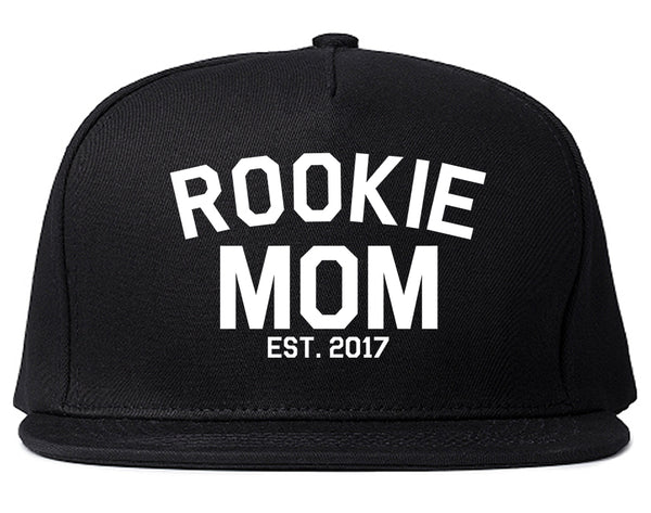 Rookie Mom Est 2017 Gift Black Snapback Hat