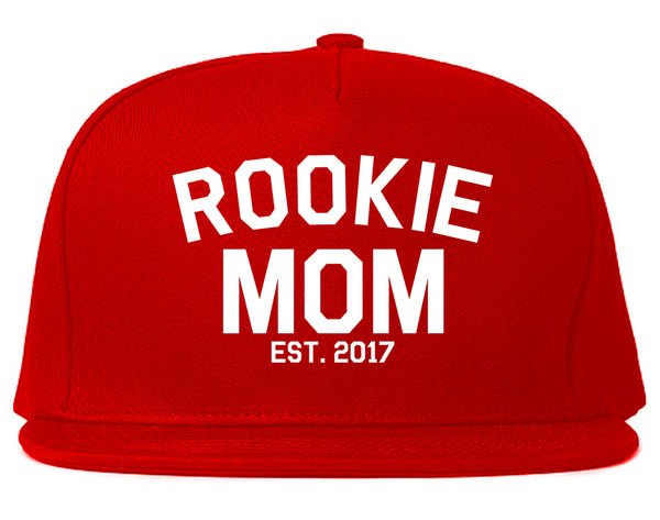 Rookie Mom Est 2017 Gift Red Snapback Hat