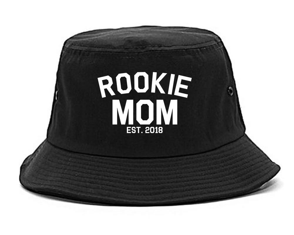 Rookie Mom Est 2018 Gift black Bucket Hat