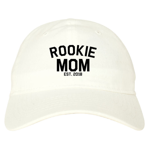 Rookie Mom Est 2018 Gift white dad hat