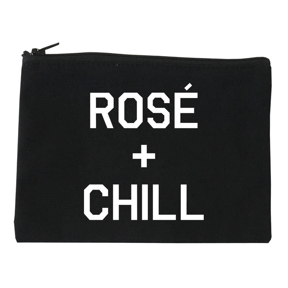 Rose And Chill Funny Drinking Black Makeup Bag