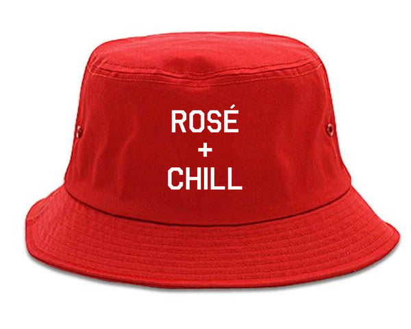 Rose And Chill Funny Drinking Red Bucket Hat