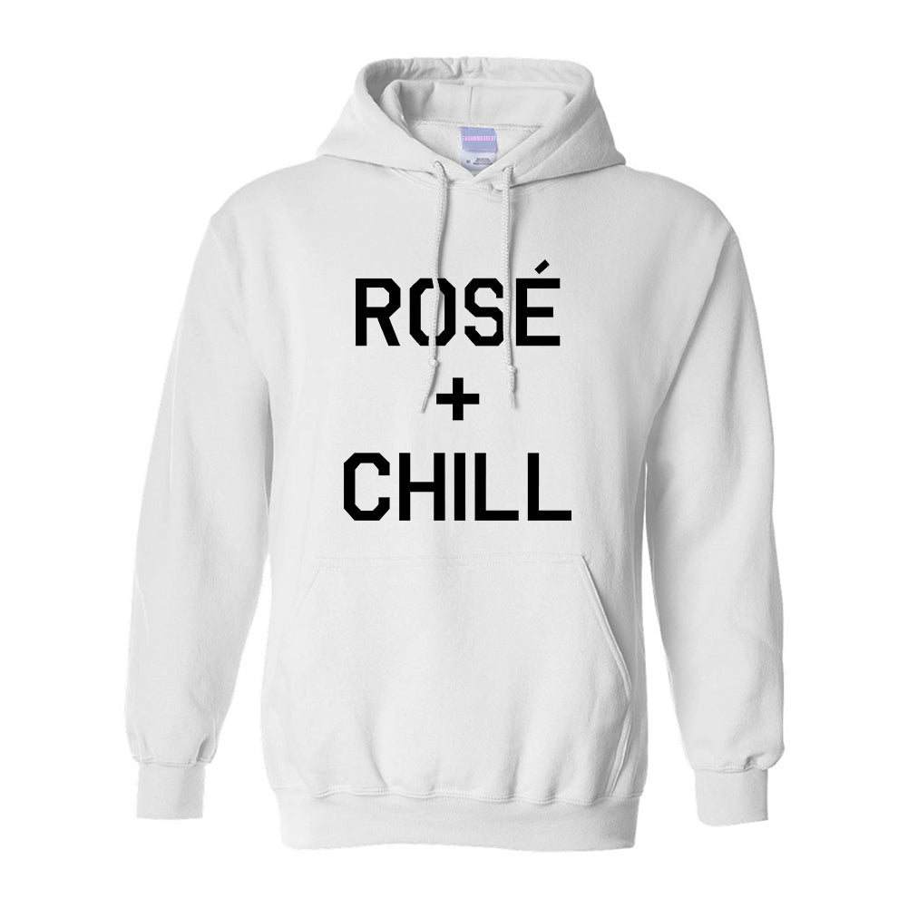 Rose And Chill Funny Drinking White Pullover Hoodie