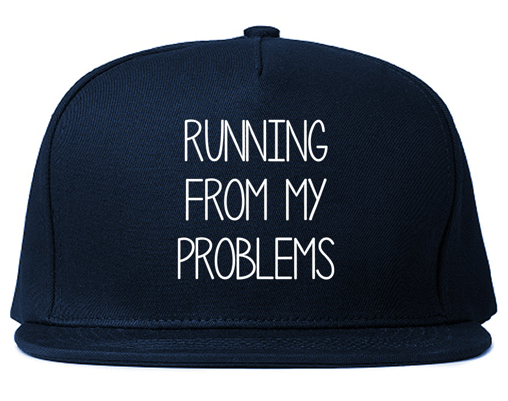 Running From My Problems Blue Snapback Hat