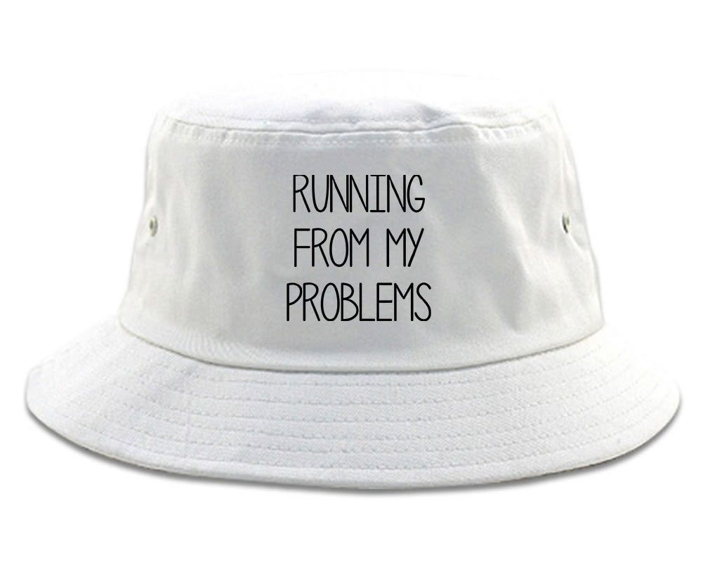 Running From My Problems White Bucket Hat