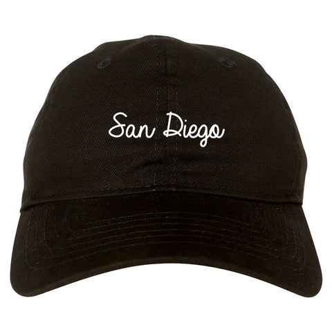 San Diego CA Script Chest black dad hat
