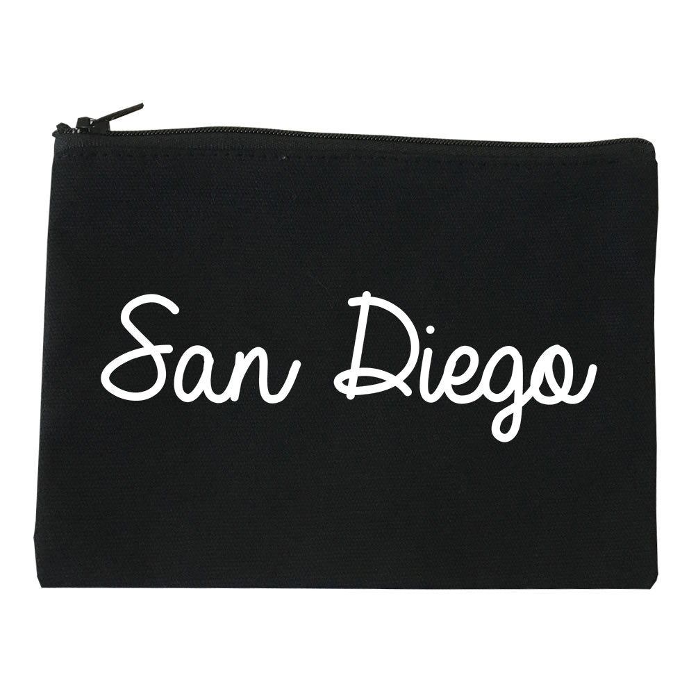 San Diego CA Script Chest black Makeup Bag