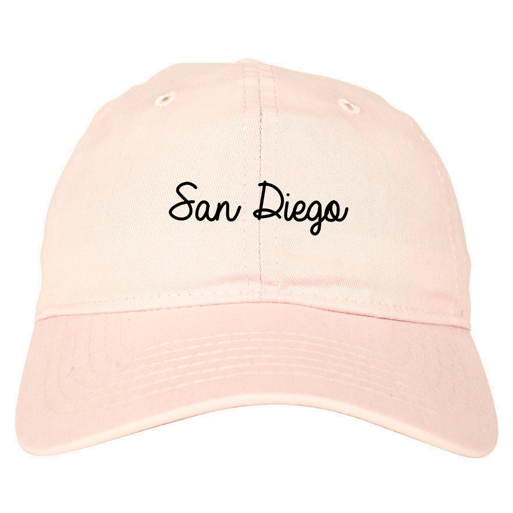 San Diego CA Script Chest pink dad hat