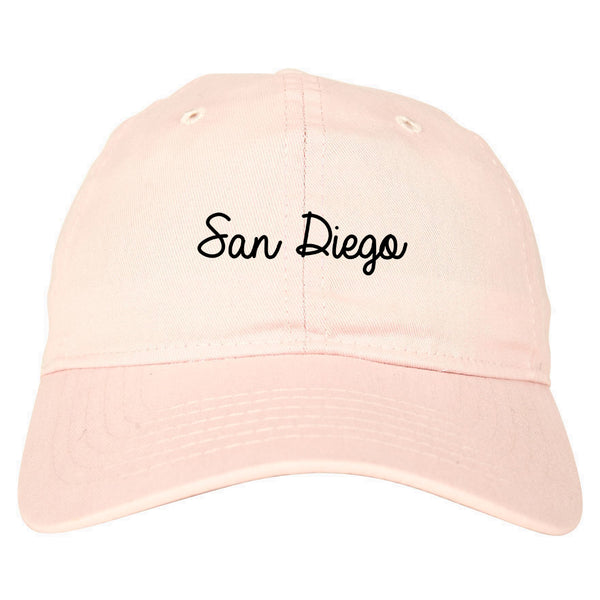 San Diego CA Script Chest pink dad hat