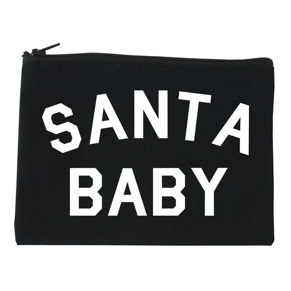 Santa Baby Christmas Black Makeup Bag