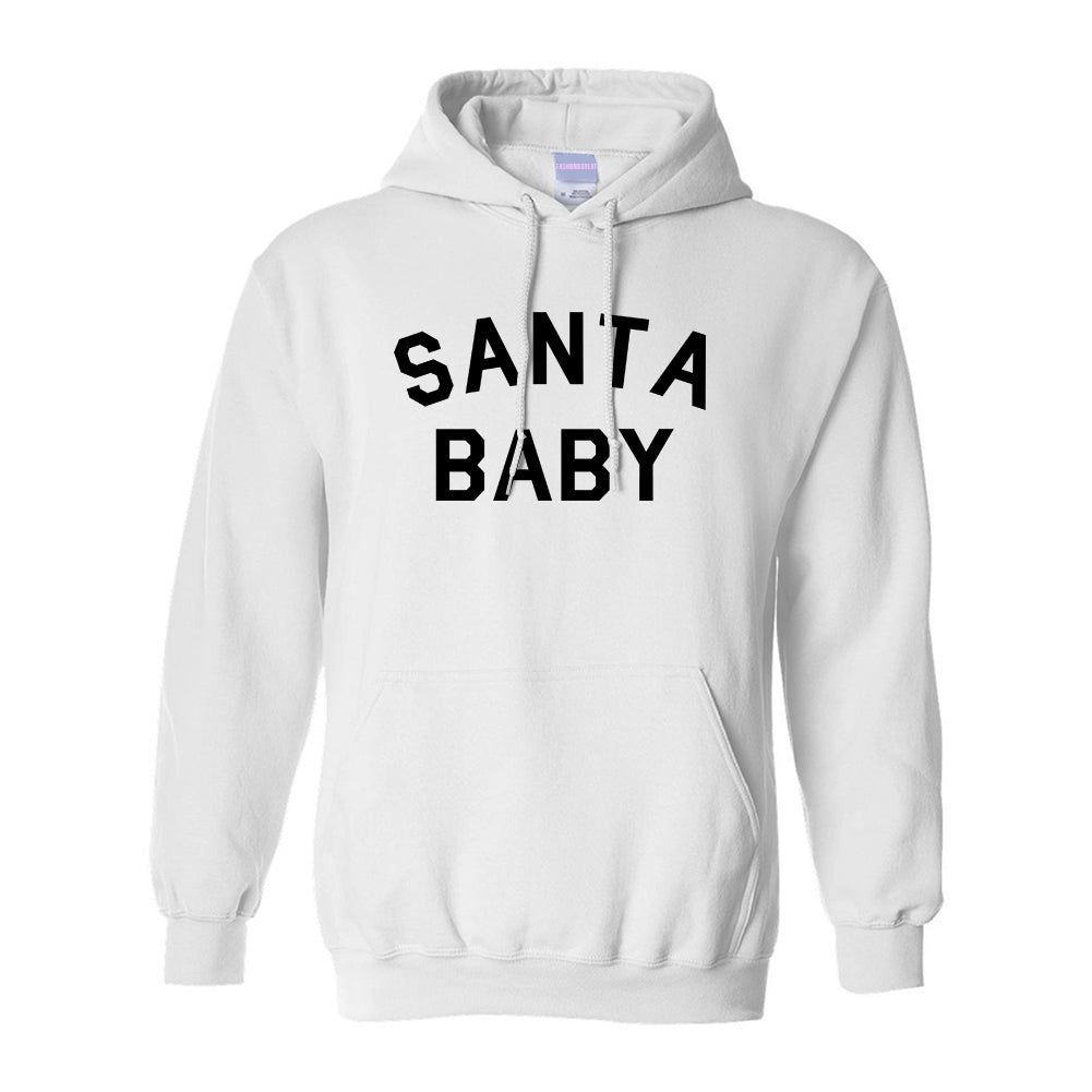 Santa Baby Christmas White Pullover Hoodie