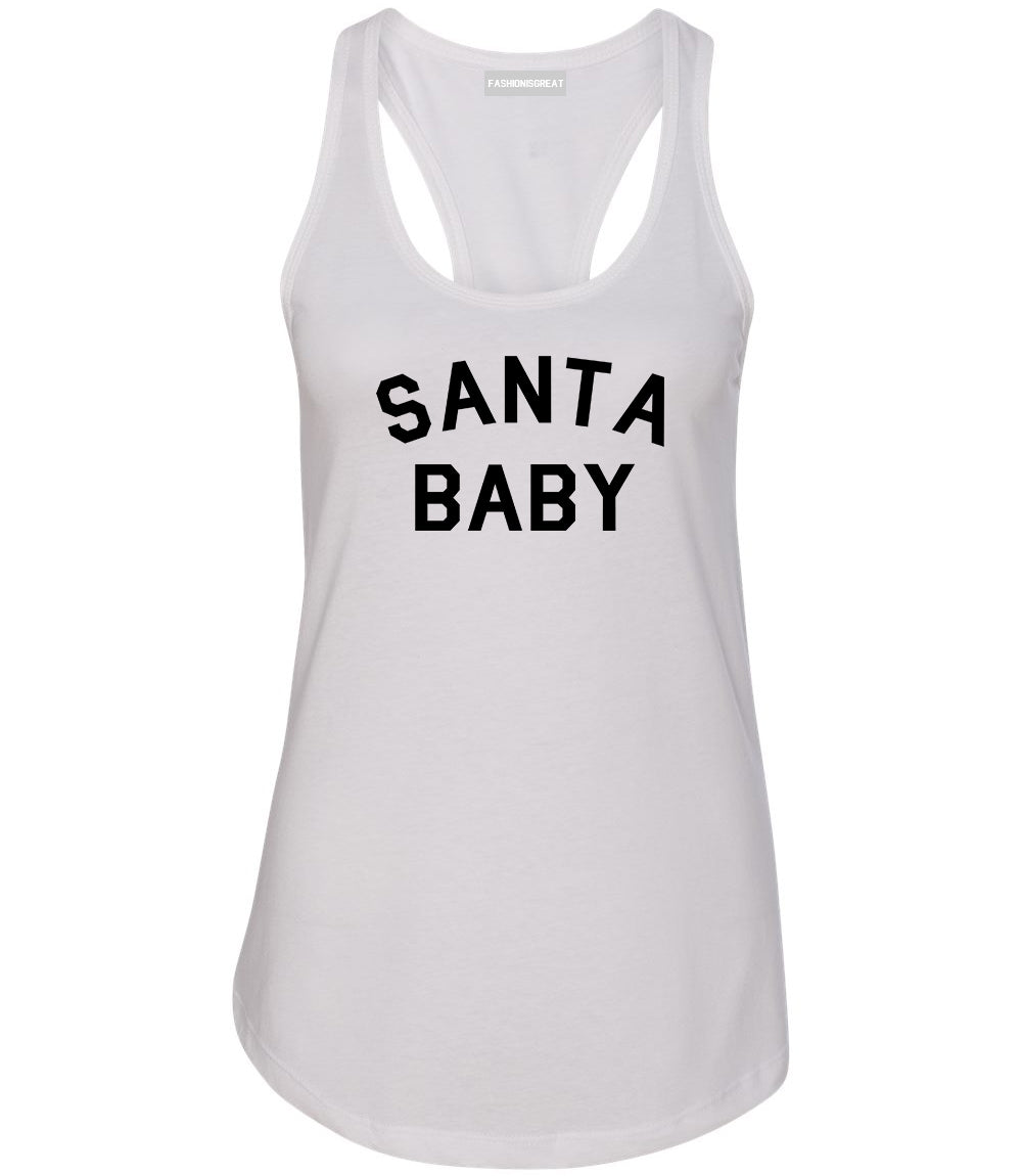 Santa Baby Christmas White Racerback Tank Top