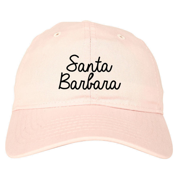 Santa Barbara CA Script Chest pink dad hat