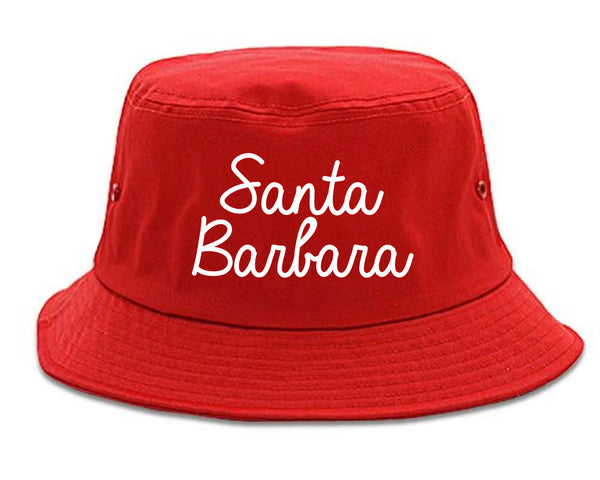 Santa Barbara CA Script Chest red Bucket Hat