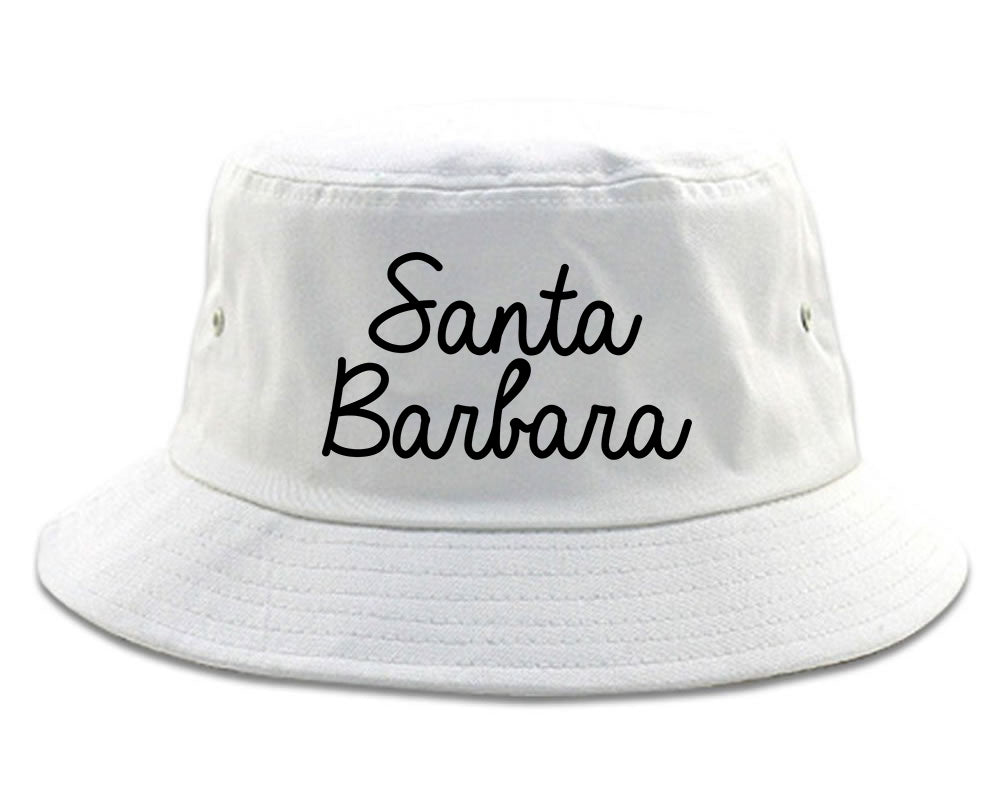 Santa Barbara CA Script Chest white Bucket Hat