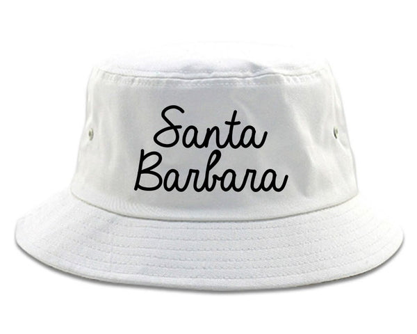 Santa Barbara CA Script Chest white Bucket Hat