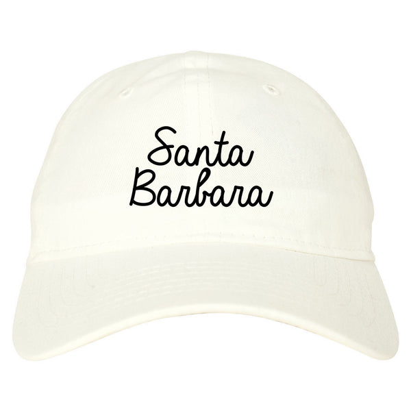Santa Barbara CA Script Chest white dad hat