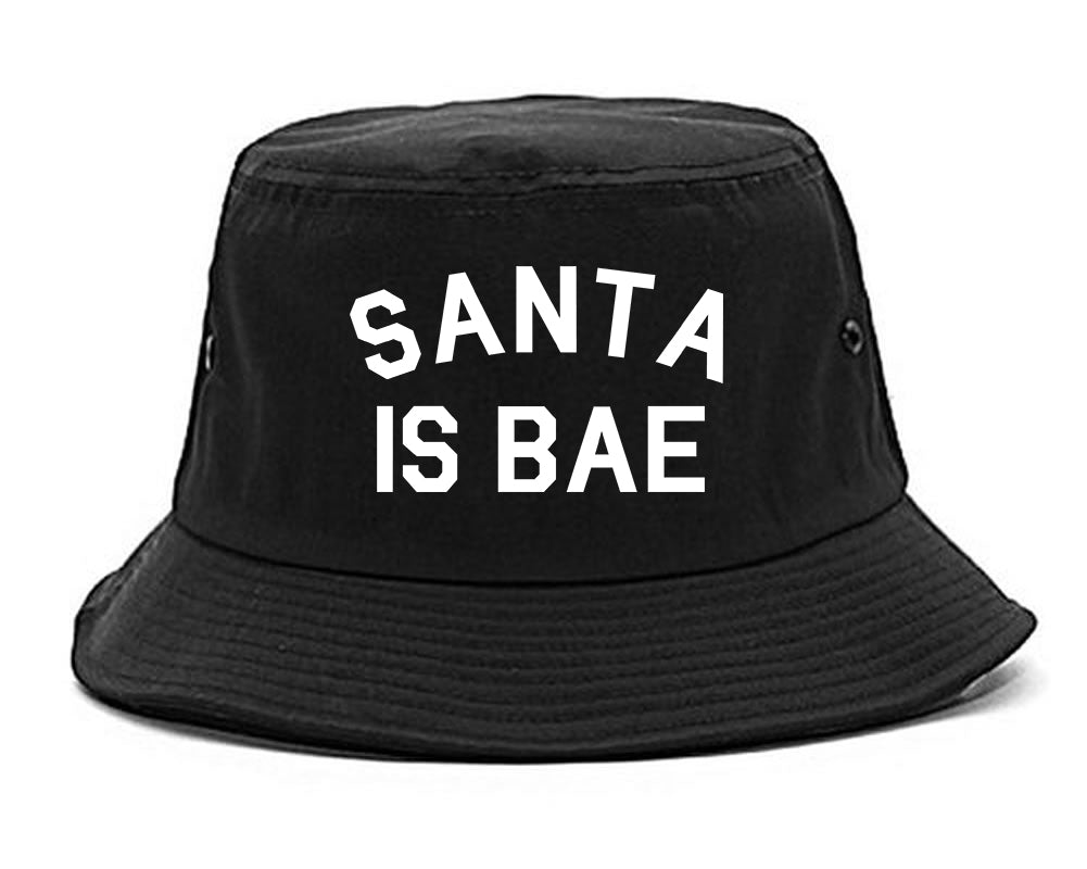 Santa Is Bae Christmas Black Bucket Hat