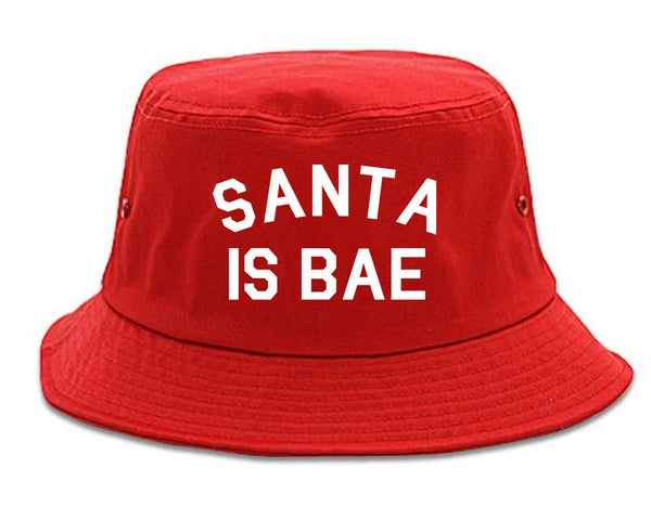 Santa Is Bae Christmas Red Bucket Hat