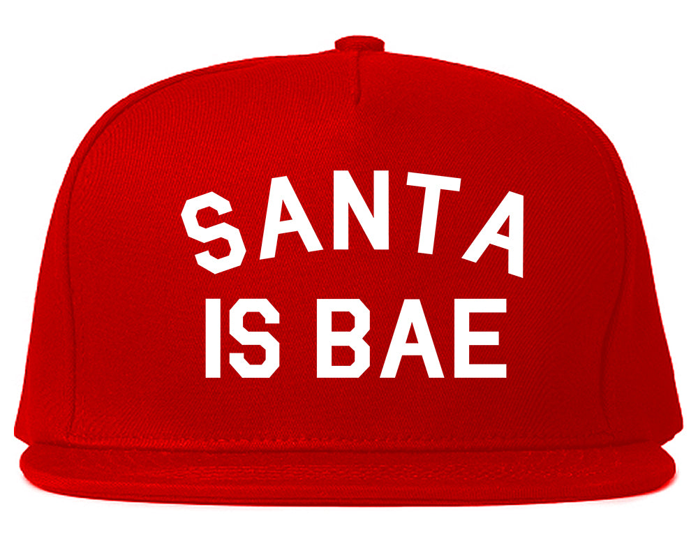 Santa Is Bae Christmas Red Snapback Hat