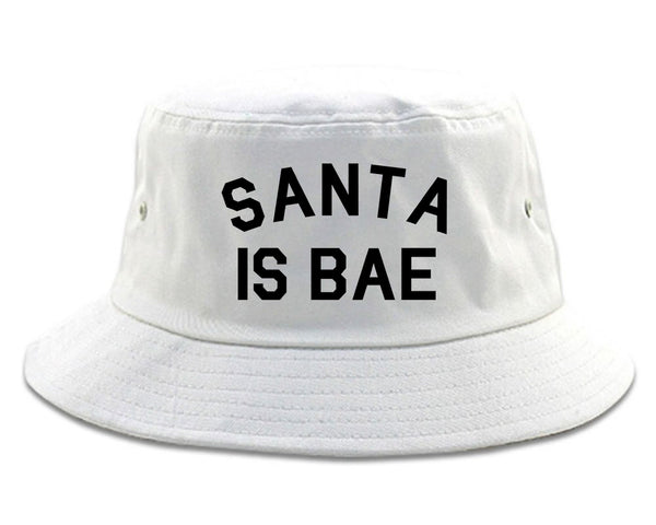 Santa Is Bae Christmas White Bucket Hat