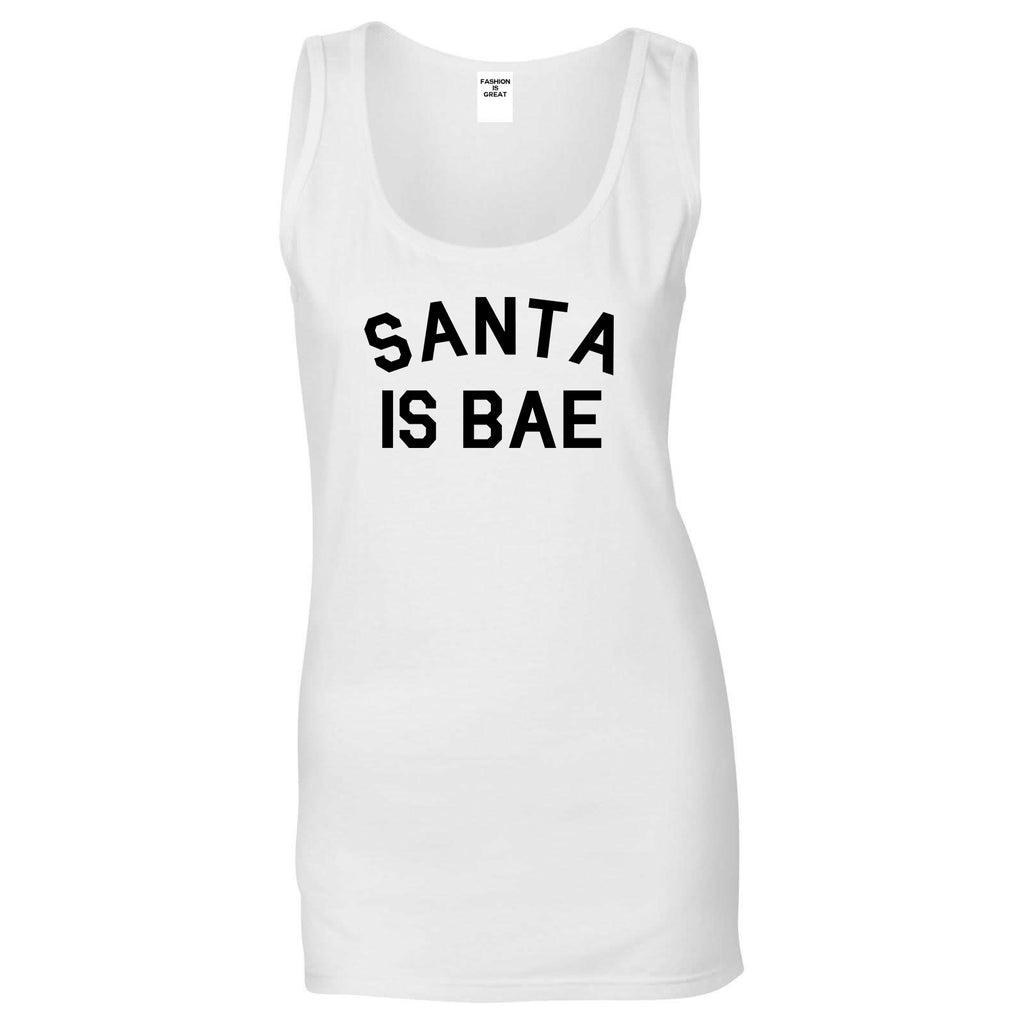 Santa Is Bae Christmas White Tank Top