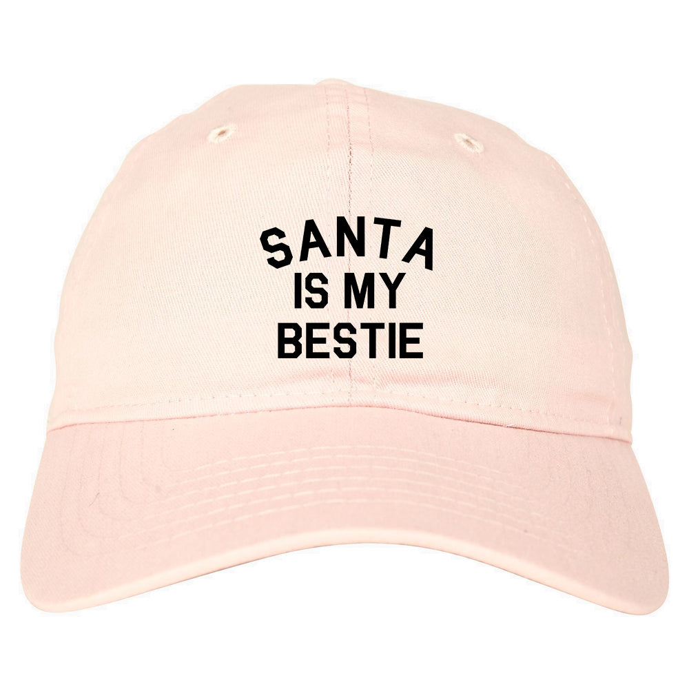 Santa Is My Bestie Christmas Pink Dad Hat